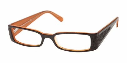 Prada Designer Glasses PR 19IV --> BLACK ON ORANGE TRANSPARENT
