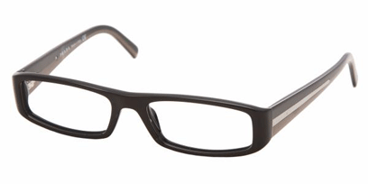 Prada Designer Glasses PR 23IVP --> BLACK/GRAY TRANSPARENT